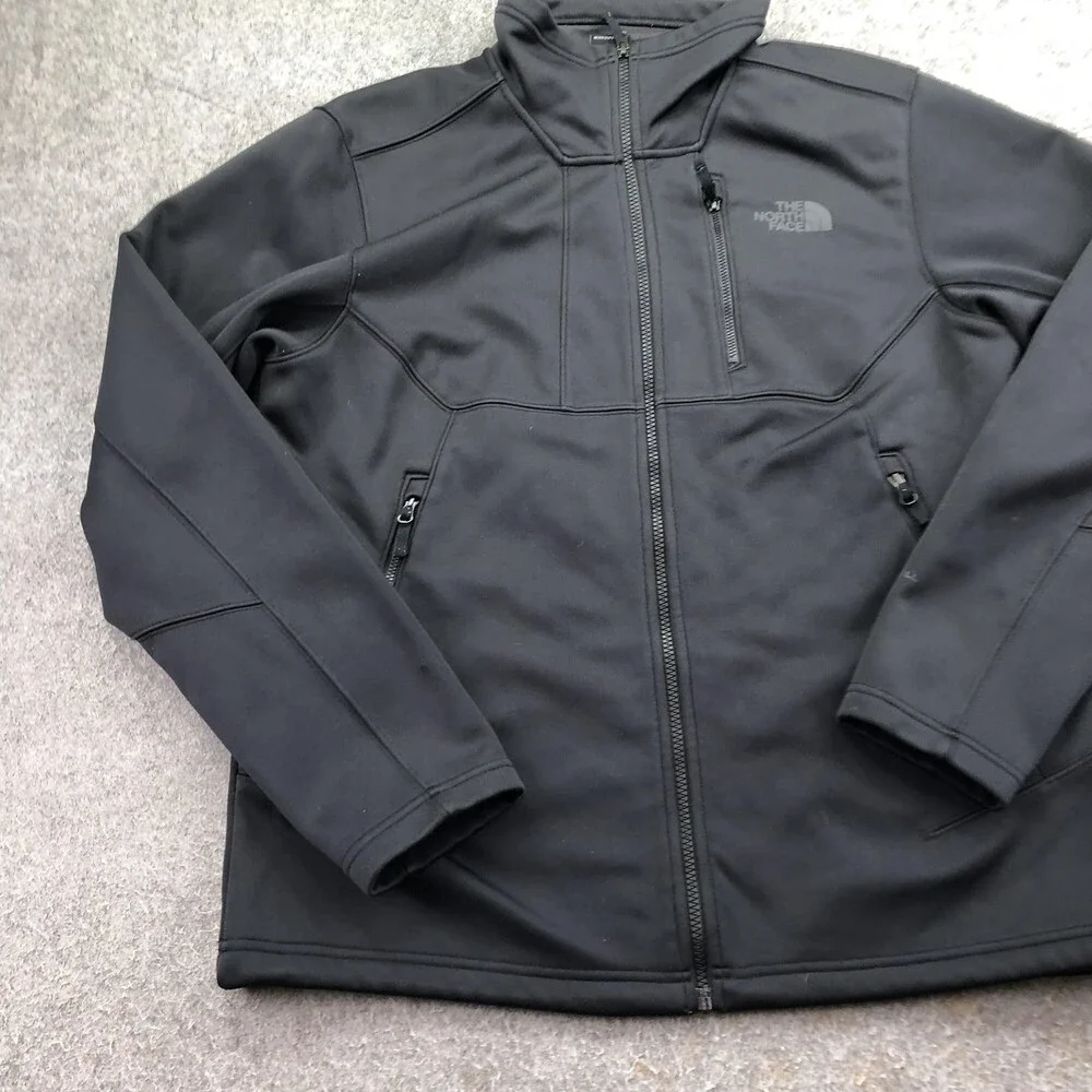 The North Face Jacket Mens Large Black Softshell Windwall Full Zip Outdoor